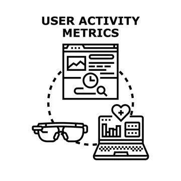 User activity metrics for digital business analytics and performance tracking Stock Illustration