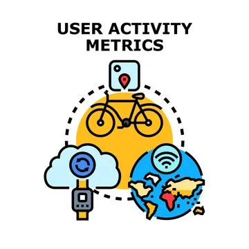 User activity metrics showing digital tracking and data analysis Stock Illustration