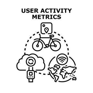 User activity metrics showing digital tracking and data analysis Stock Illustration