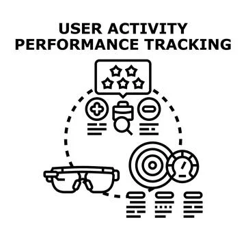 User activity performance tracking on augmented reality device イラスト素材