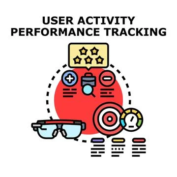 User activity performance tracking on augmented reality device Stock Illustration