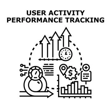 User activity performance tracking concept vector Stock Illustration