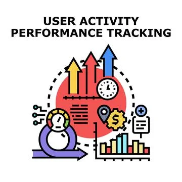 User activity performance tracking concept vector Stock Illustration