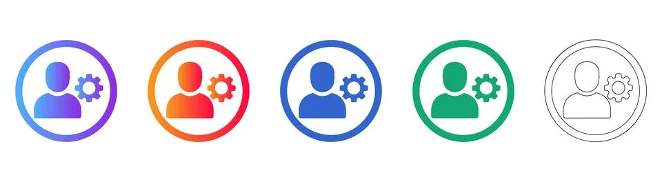 User Administration and Settings Icons Illustrazione stock