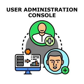 User administration console managing account adding process Stock Illustration