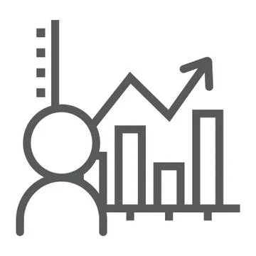 User analysis line icon, data and analytics Illustrazione stock