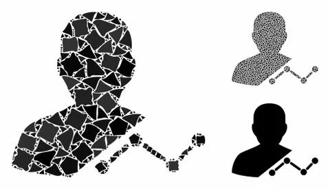 User analytics Composition Icon of Rough Items Illustrazione stock