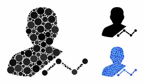 User analytics Composition Icon of Round Dots 스톡 일러스트