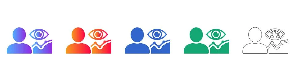 User Analytics Observation Chart Icons Stock Illustration