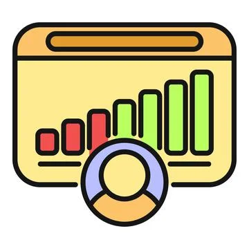 User analytics progress with growing performance chart Illustrazione stock