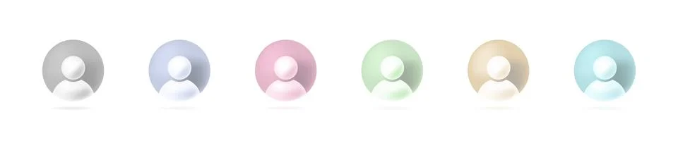 User and avatar profile set icon. 3D simple button. Vector isolated 스톡 일러스트
