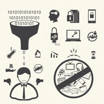 User and Customer unsatisfied with IT system security. Vector Stock Illustration