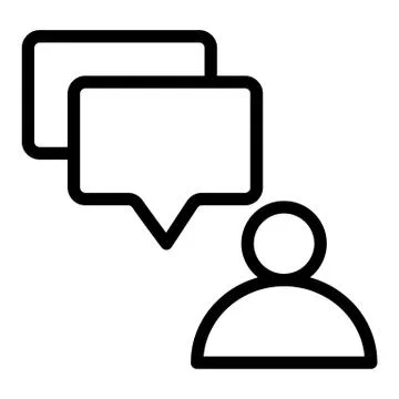 User and dialogue bubble line icon. Message from user vector illustration 스톡 일러스트