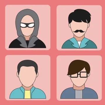 User and hacker icons 스톡 일러스트
