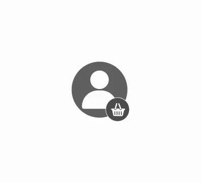 User and shopping basket vector icon Stock Illustration