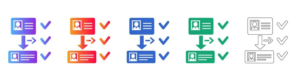 User Approval Process Icons Ilustração Stock