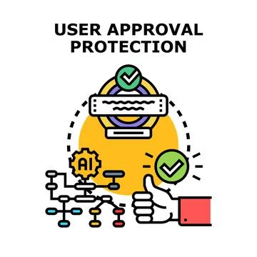 User approval protection concept illustration Stock Illustration
