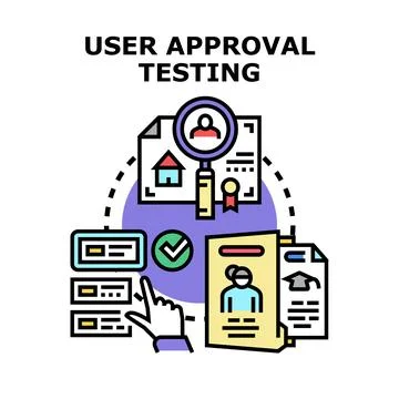 User approval testing concept checking verification process 스톡 일러스트