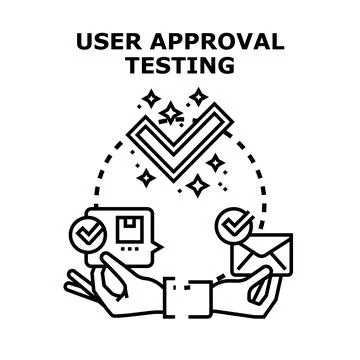 User approval testing process concept development Stock Illustration