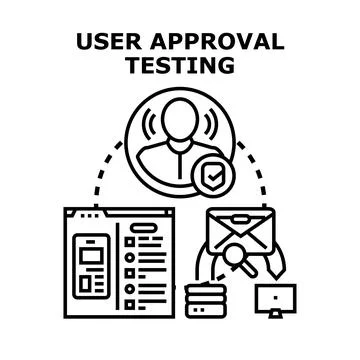 User approval validating software product development process Stock Illustration