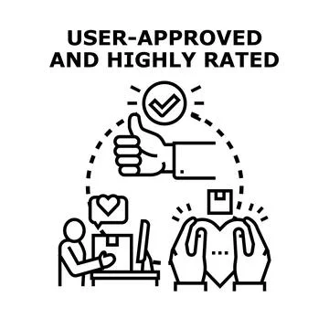 User approved and highly rated service concept Stock Illustration
