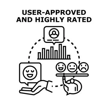 User approved and highly rated service concept Stock Illustration