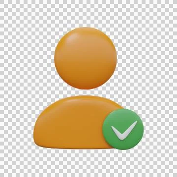 User approved icon 3D render. Stock Illustration