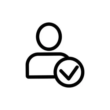 User approved vector icon. Isolated contour symbol illustration Stock Illustration