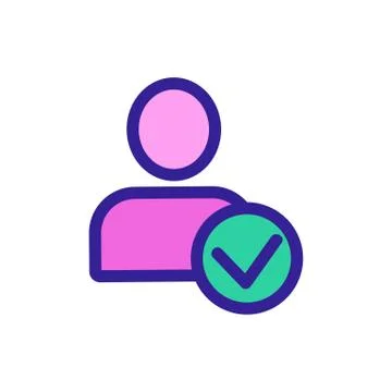 User approved vector icon. Isolated contour symbol illustration Stock Illustration