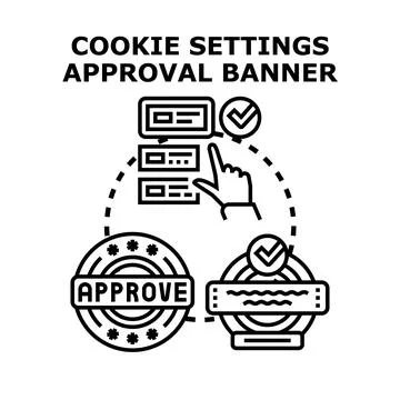 User approving cookie settings privacy consent banner 스톡 일러스트