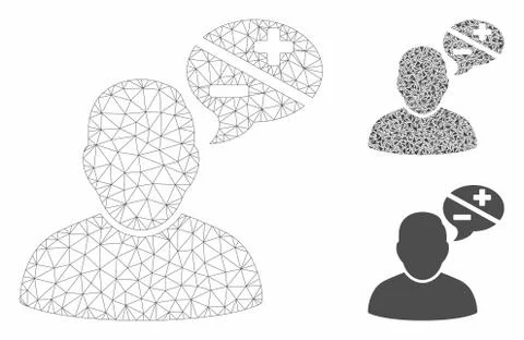 User Arguments Vector Mesh Carcass Model and Triangle Mosaic Icon Stock Illustration