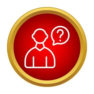 User asking question or seeking help icon Ilustración de archivo