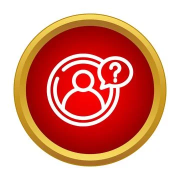 User asking question support help icon concept Stock Illustration