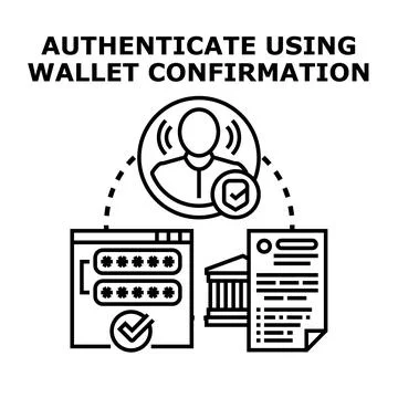 User authenticating identity with digital wallet security Stock Illustration
