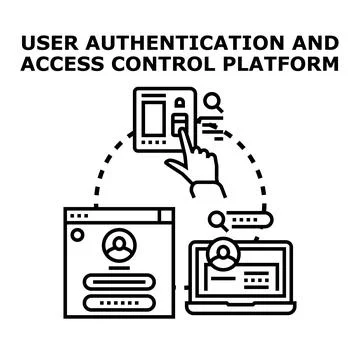 User authentication and access control system platform Stock Illustration