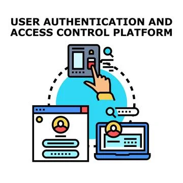 User authentication and access control system platform Stock Illustration