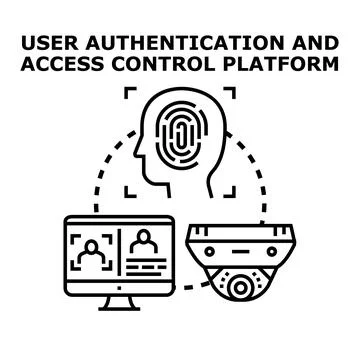User authentication and access control platform concept Stock Illustration