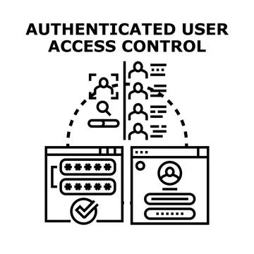 User authentication and access control computing concept Stock Illustration