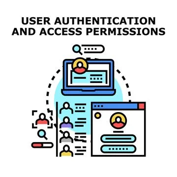 User authentication and access permissions management Stock Illustration