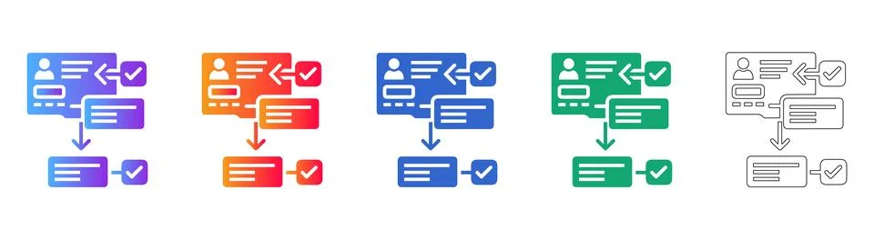 User Authentication and Approval Icons Illustrazione stock