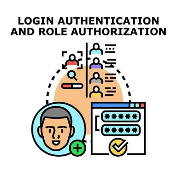 User authentication and role authorization for secure access Stock Illustration