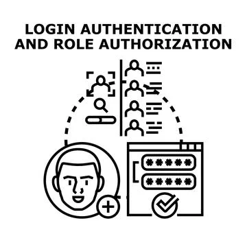 User authentication and role authorization for secure access Stock Illustration