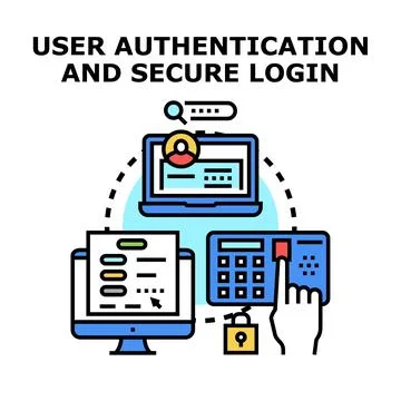 User authentication and secure login concept illustration Stock Illustration