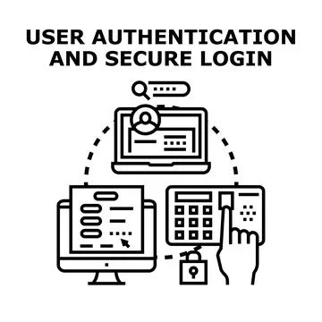 User authentication and secure login concept illustration 스톡 일러스트
