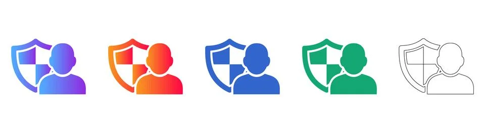 User Authentication and Security Emblem Set Stock Illustration