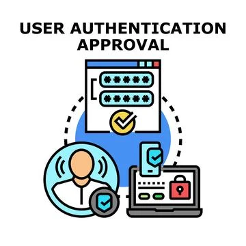 User authentication approval concept for digital security Stock Illustration