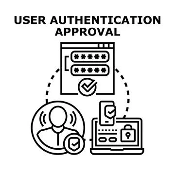 User authentication approval concept for digital security Stock Illustration