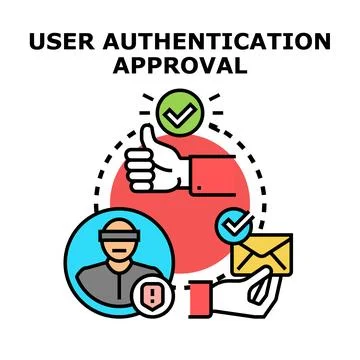 User authentication approval process concept illustration Stock Illustration
