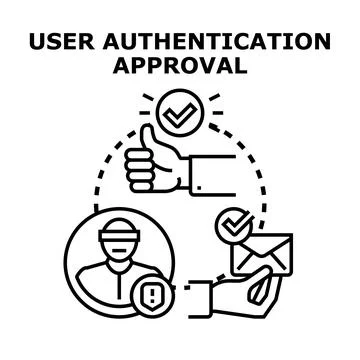 User authentication approval process concept illustration Stock Illustration