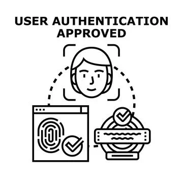 User authentication approved biometric access system Stock Illustration